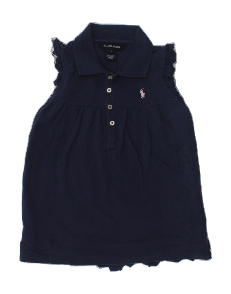 POLO RALPH LAUREN Girls Polo Dress 5-6 Years Navy Blue Cotton | Vintage Polo Ralph Lauren | Thrift | Second-Hand Polo Ralph Lauren | Used Clothing | Messina Hembry 