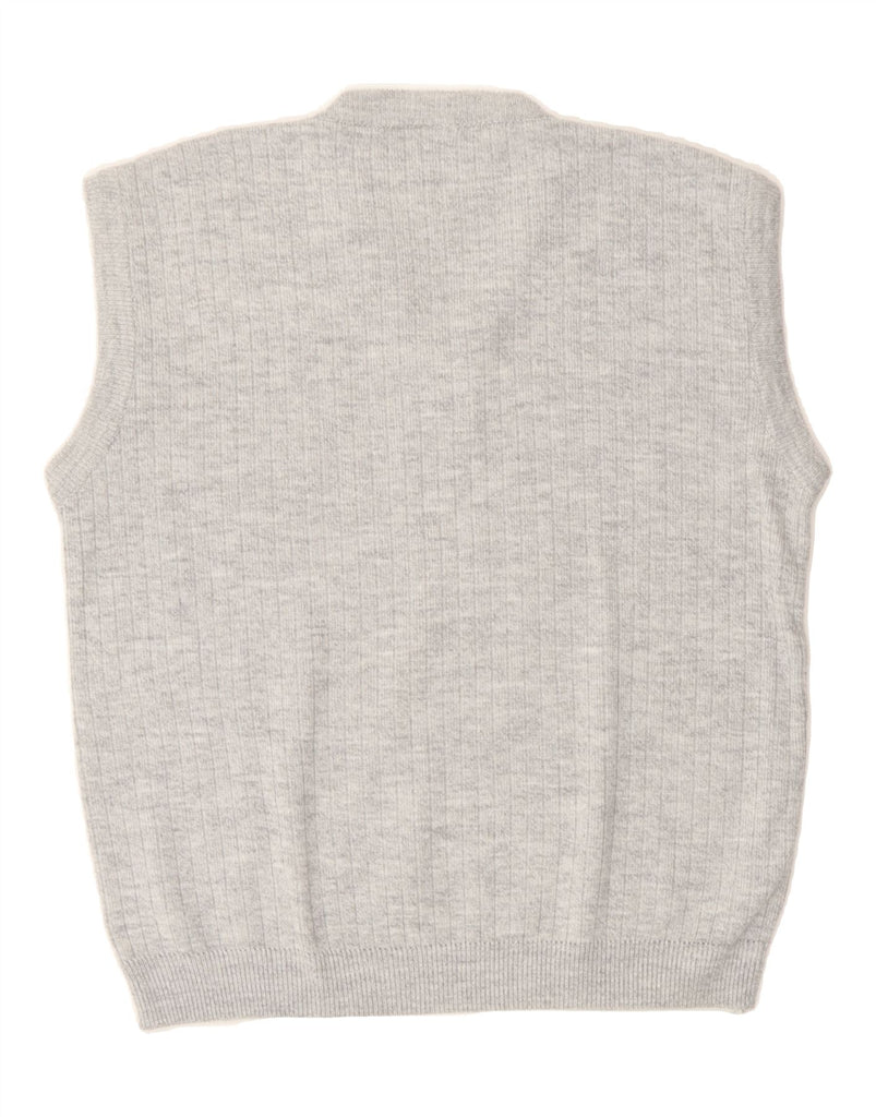 VINTAGE Mens Vest Tank Top XL Grey Striped Vintage Vintage and Second-Hand Vintage from Messina Hembry 