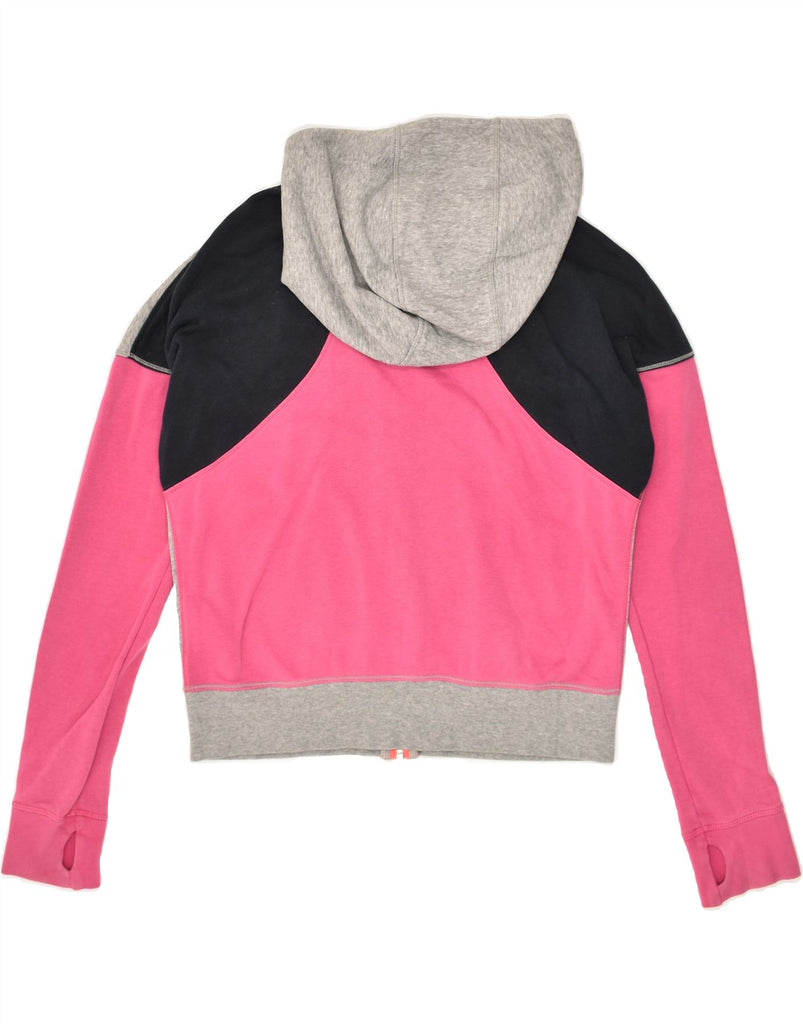 NIKE Girls Graphic Zip Hoodie Sweater 13-14 Years XL Pink Colourblock | Vintage Nike | Thrift | Second-Hand Nike | Used Clothing | Messina Hembry 