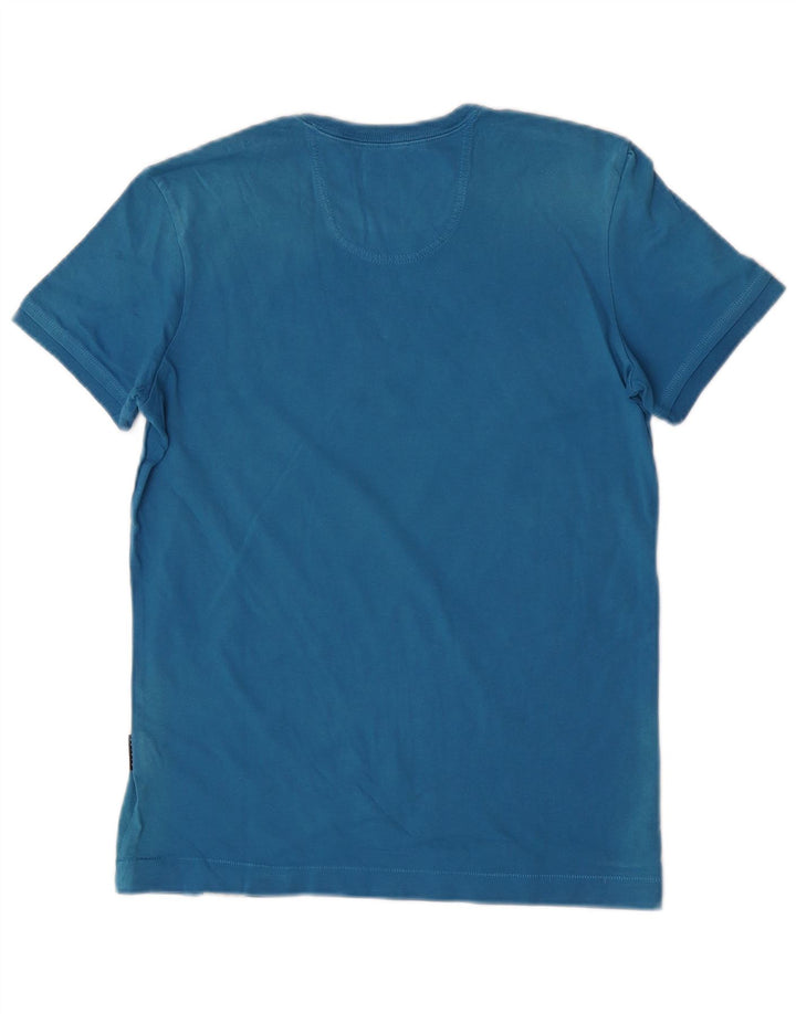Sisley Mens Graphic T-Shirt Top Small Blue Cotton
