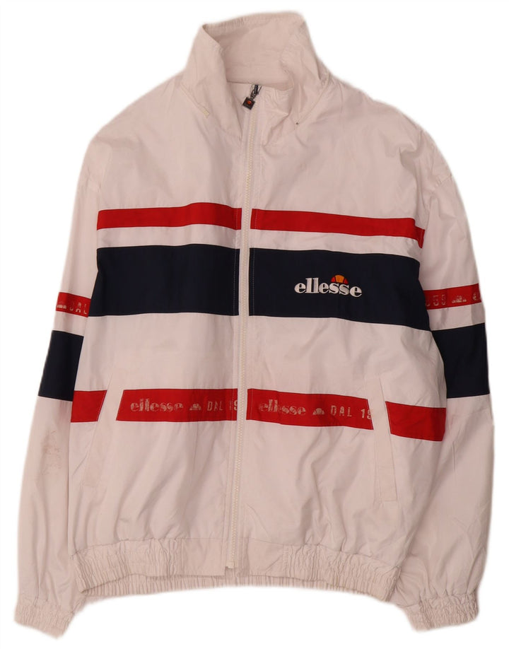 Ellesse Mens Graphic Tracksuit Top Jacket Large White Colourblock