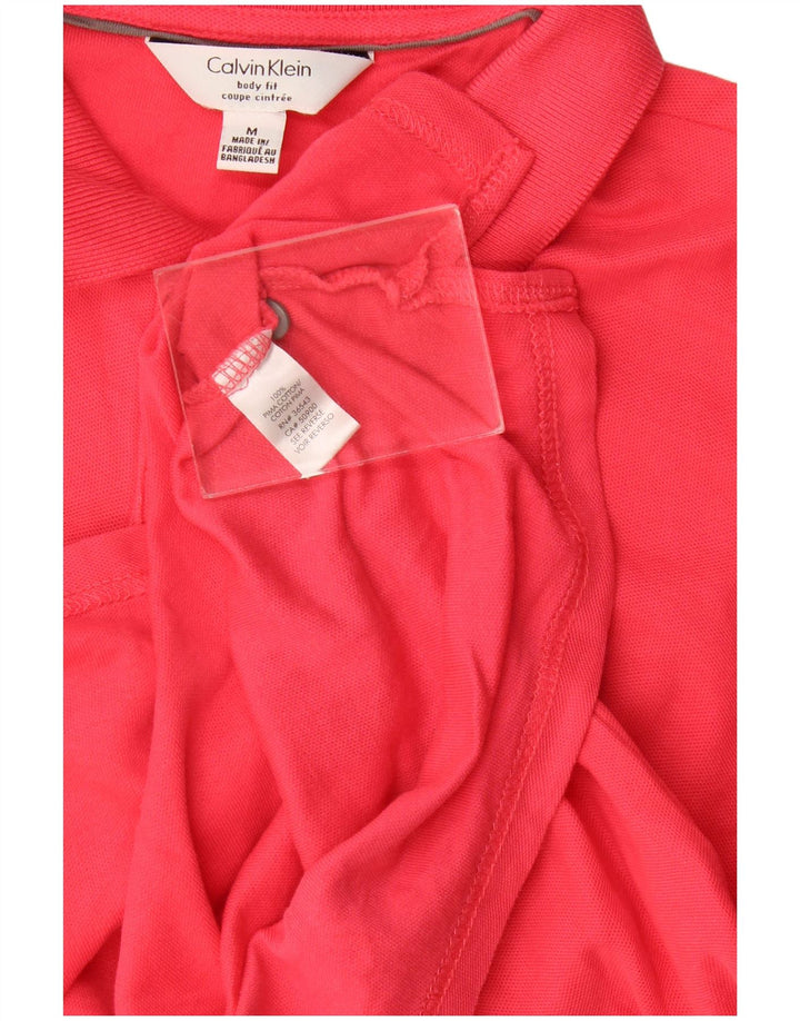 Calvin Klein Mens Body Fit Polo Shirt Medium Red Cotton