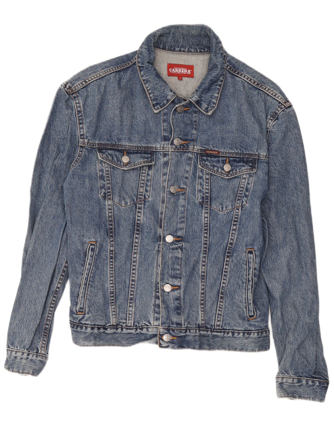 Carrera Mens Denim Jacket UK 40 Large Blue Cotton