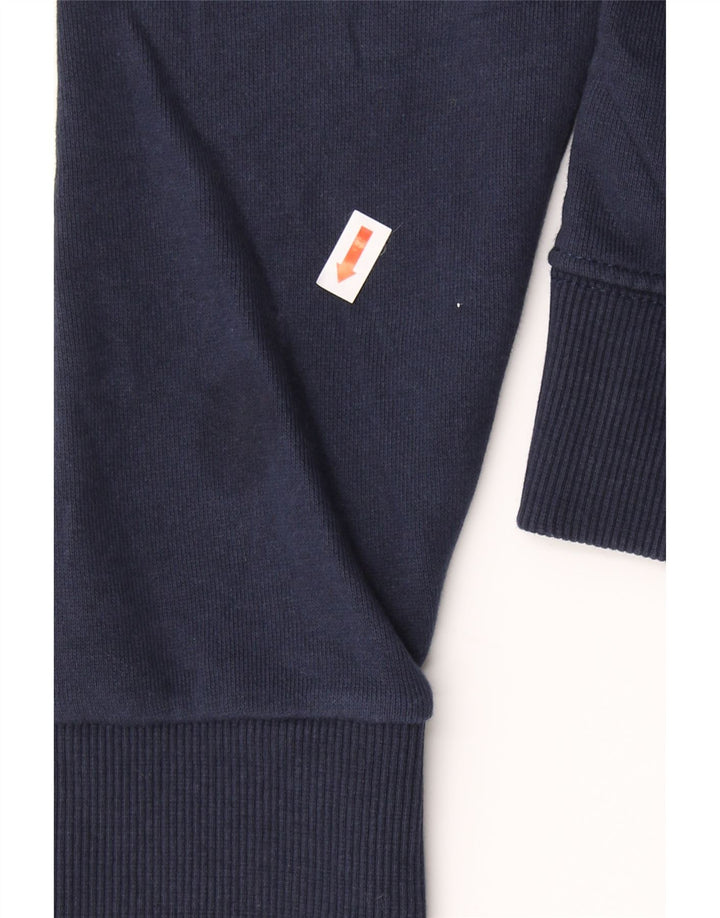 WRANGLER Womens Graphic Sweatshirt Jumper UK 14 Medium Navy Blue Cotton Vintage Wrangler and Second-Hand Wrangler from Messina Hembry 