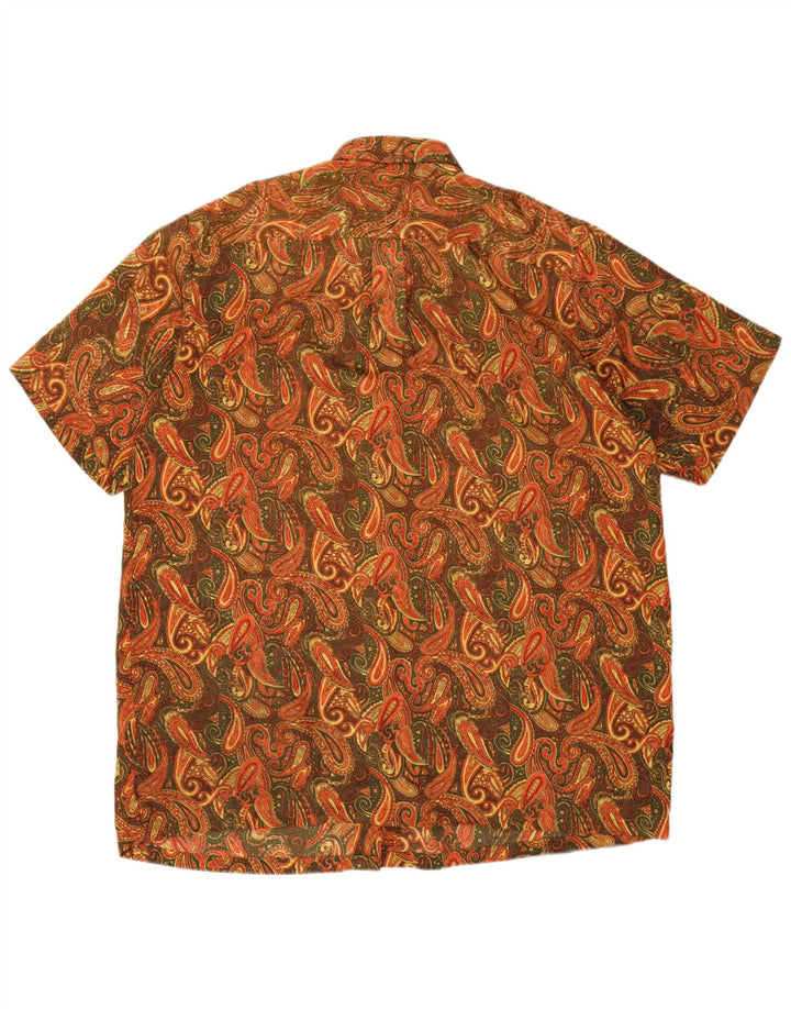 Vintage Mens Short Sleeve Shirt XL Multicoloured Paisley