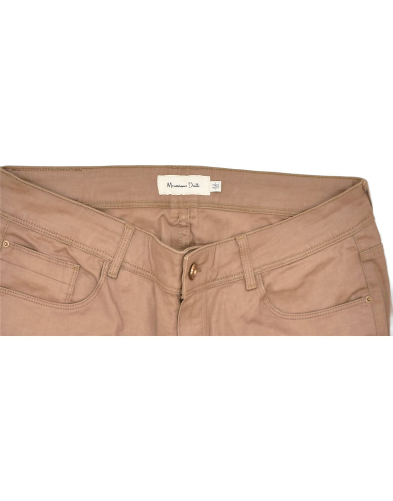 MASSIMO DUTTI Womens Skinny Casual Trousers IT 42 Medium W34 L32 Brown | Vintage | Thrift | Second-Hand | Used Clothing | Messina Hembry 