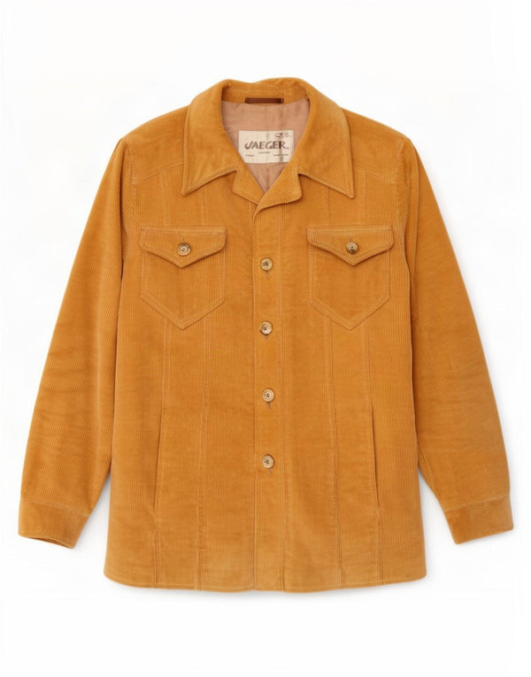 Jaeger Mens Corduroy Jacket IT 52 XL Beige Cotton