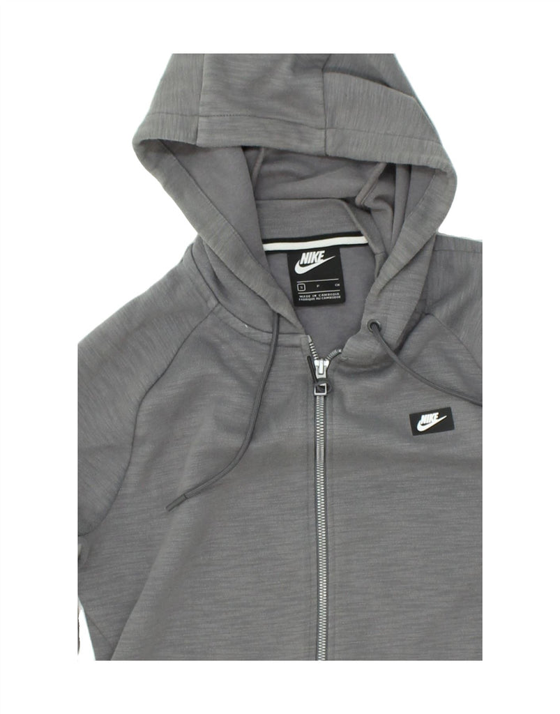 NIKE Mens Zip Hoodie Sweater Small Grey Cotton | Vintage Nike | Thrift | Second-Hand Nike | Used Clothing | Messina Hembry 