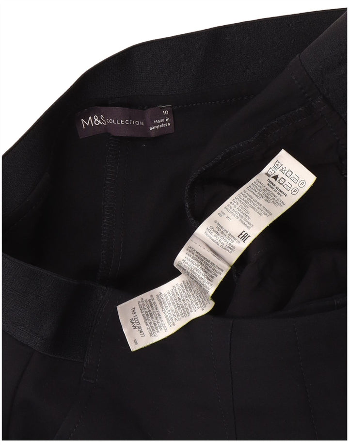 Marks & Spencer Womens Capri Trousers UK 10 Small W27 L22 Navy Blue