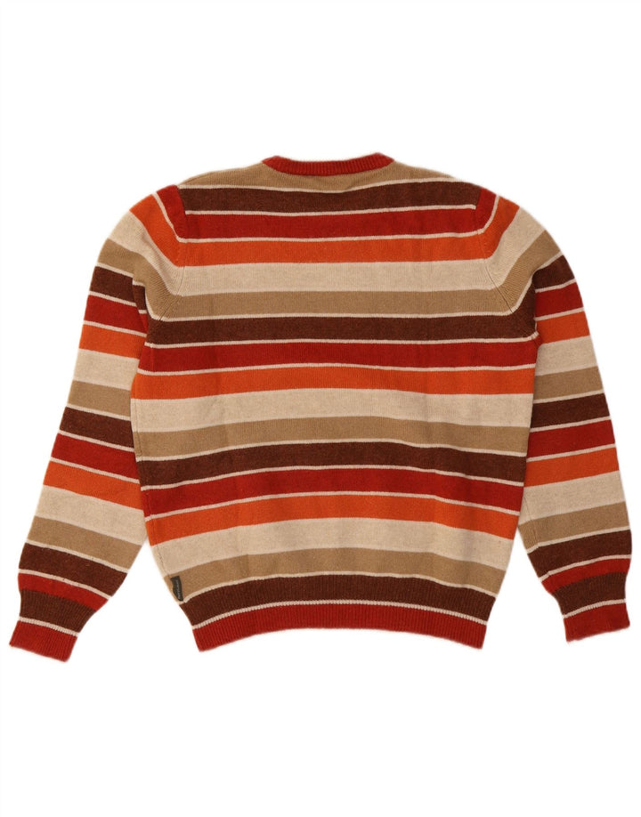 Henry Cottons Mens Crew Neck Jumper Sweater Medium Multicoloured Striped