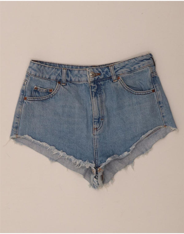 Topshop Womens Kiri Denim Shorts UK 12 Medium W28  Blue Cotton