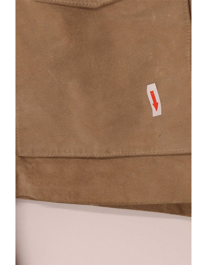 Conbipel Mens Suede Utility Jacket IT 52 XL Brown Leather