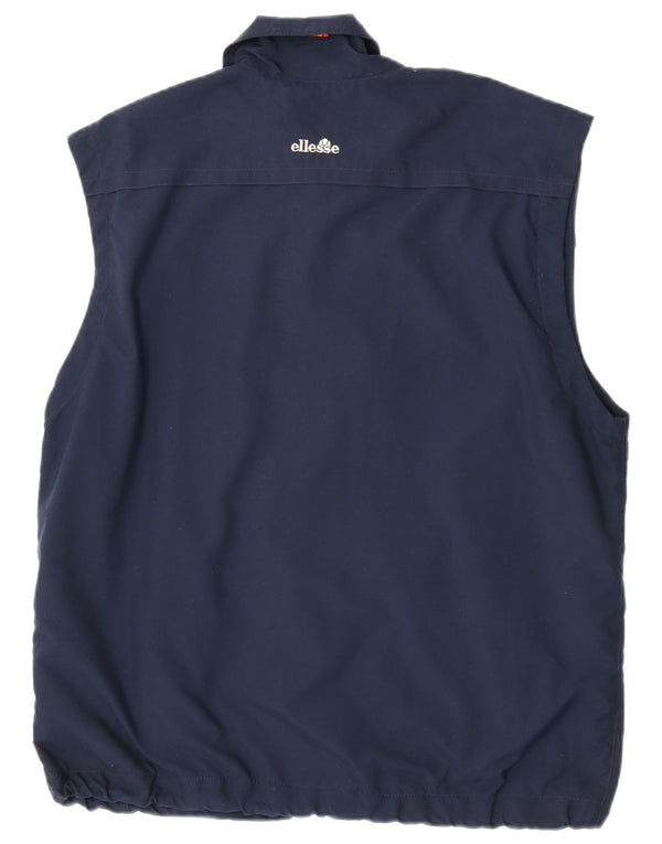 Ellesse Mens Sleeveless Tracksuit Top Jacket IT 52 Large Navy Blue