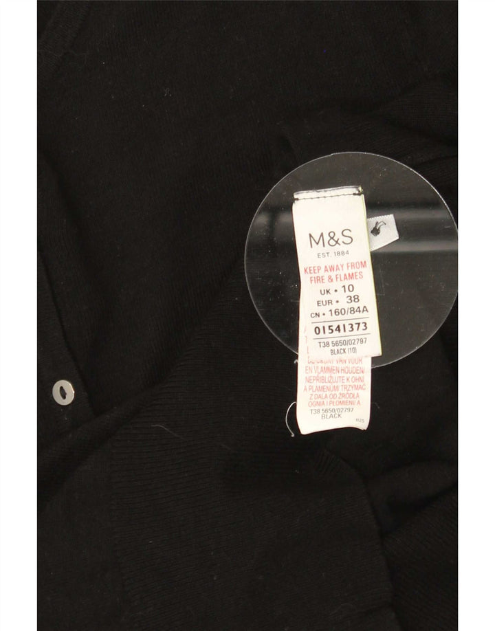 Marks & Spencer Womens Cardigan Sweater UK 10 Small Black Viscose