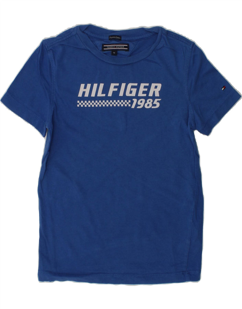 TOMMY HILFIGER Boys Graphic T-Shirt Top 5-6 Years Blue Cotton | Vintage Tommy Hilfiger | Thrift | Second-Hand Tommy Hilfiger | Used Clothing | Messina Hembry 