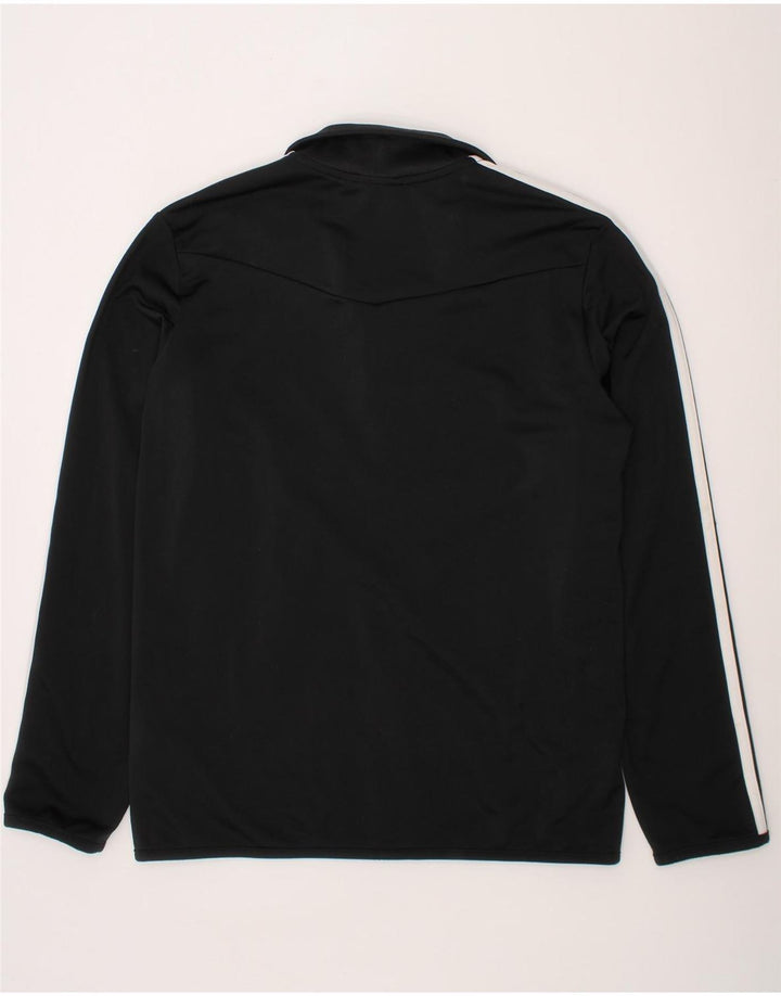 ADIDAS Boys Tracksuit Top Jacket 11-12 Years Black Polyester