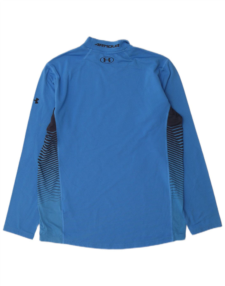 Under Armour Mens Top Long Sleeve Large Blue Polyester
