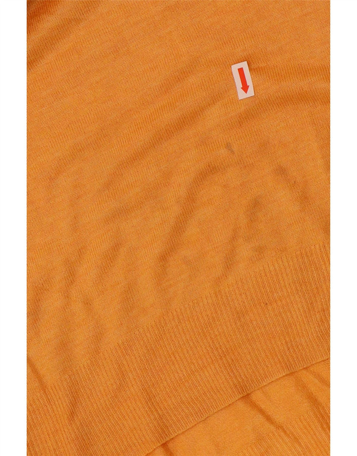 Zara Womens Boat Neck Jumper Sweater UK 12 Medium Orange Viscose
