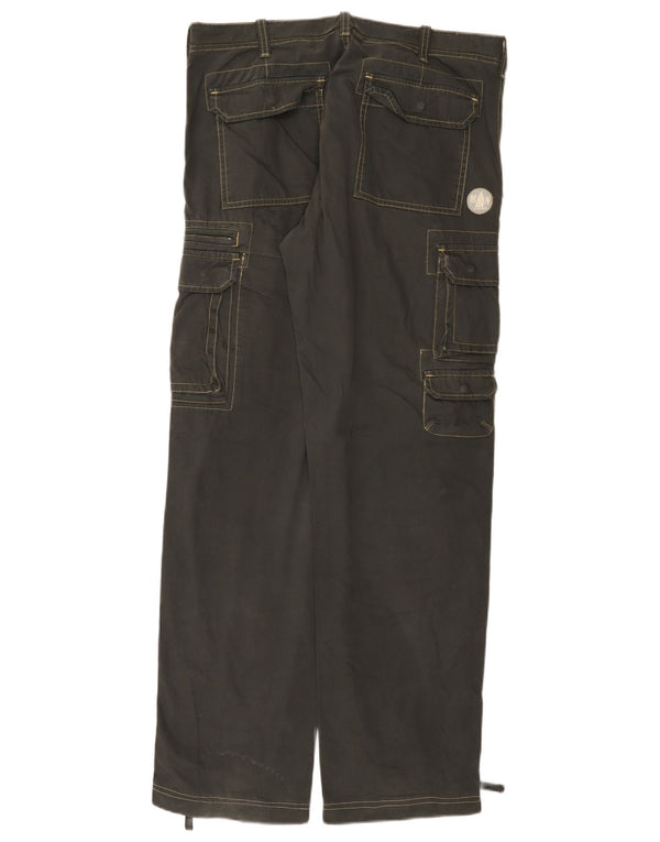 Murphy & Nye Mens Loose Fit Cargo Trousers W34 L33 Grey Cotton
