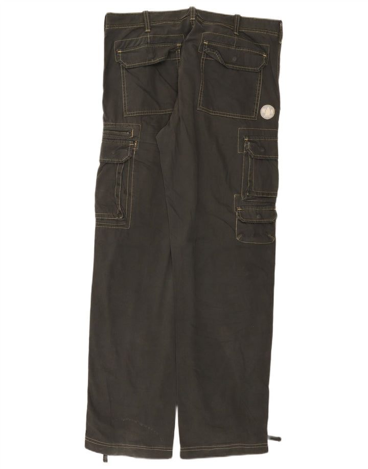 Murphy & Nye Mens Loose Fit Cargo Trousers W34 L33 Grey Cotton