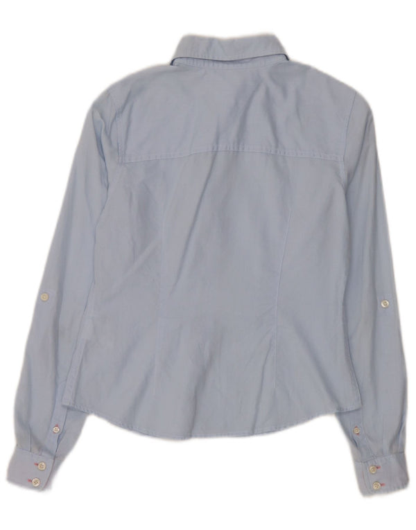 Tommy Hilfiger Womens Shirt US 4 Small Blue Cotton