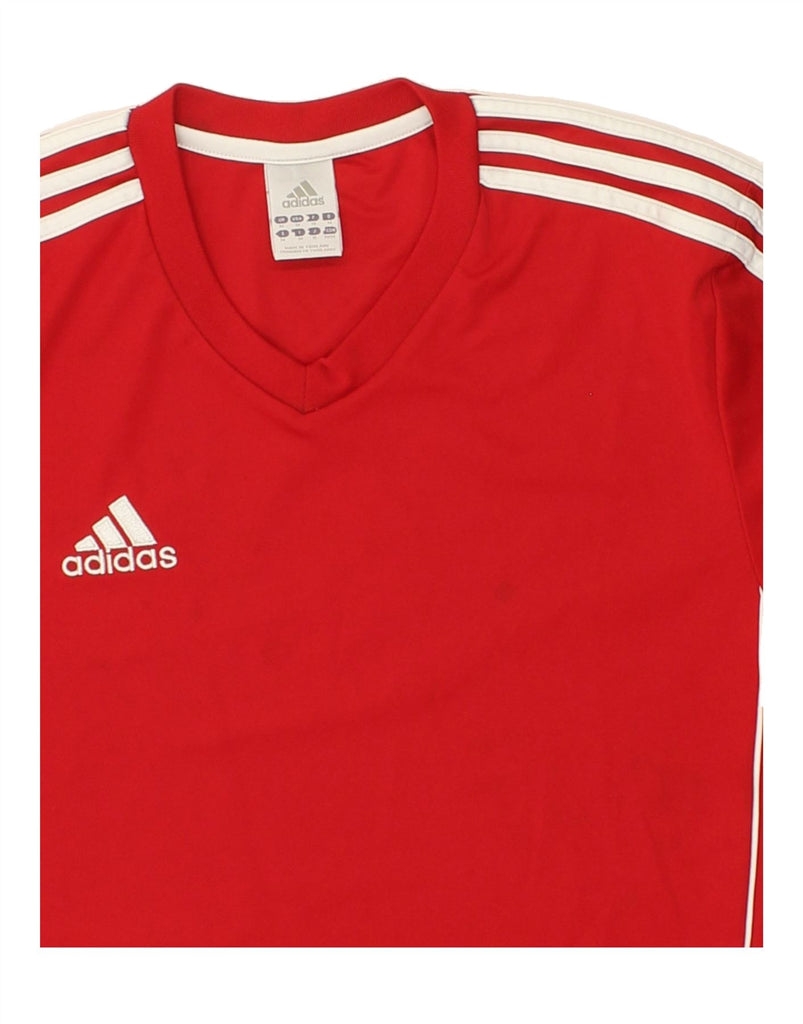 ADIDAS Mens Climalite Graphic T-Shirt Top Medium Red Polyester Vintage Adidas and Second-Hand Adidas from Messina Hembry 