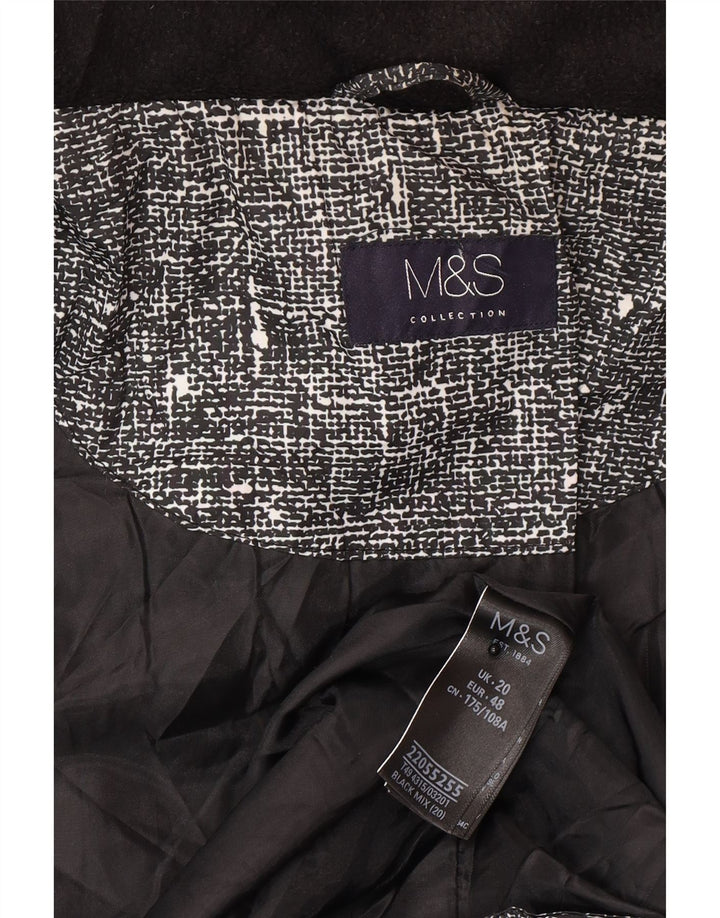 Marks & Spencer Womens Quilted Jacket UK 20 2XL Black Flecked Polyester
