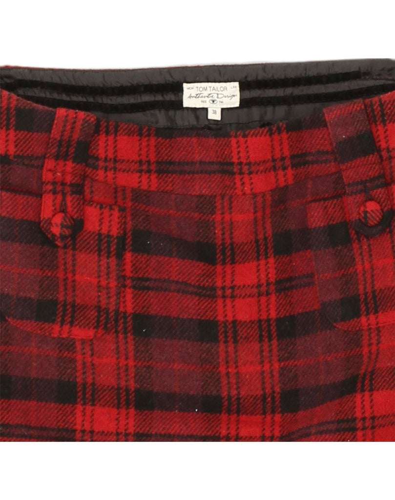 TOM TAILOR Womens Straight Skirt EU 38 Medium W30 Red Check | Vintage Tom Tailor | Thrift | Second-Hand Tom Tailor | Used Clothing | Messina Hembry 