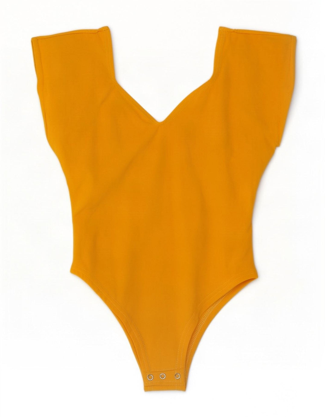 Vintage Womens Sleeveless Bodysuit UK 12 Medium Yellow Cotton