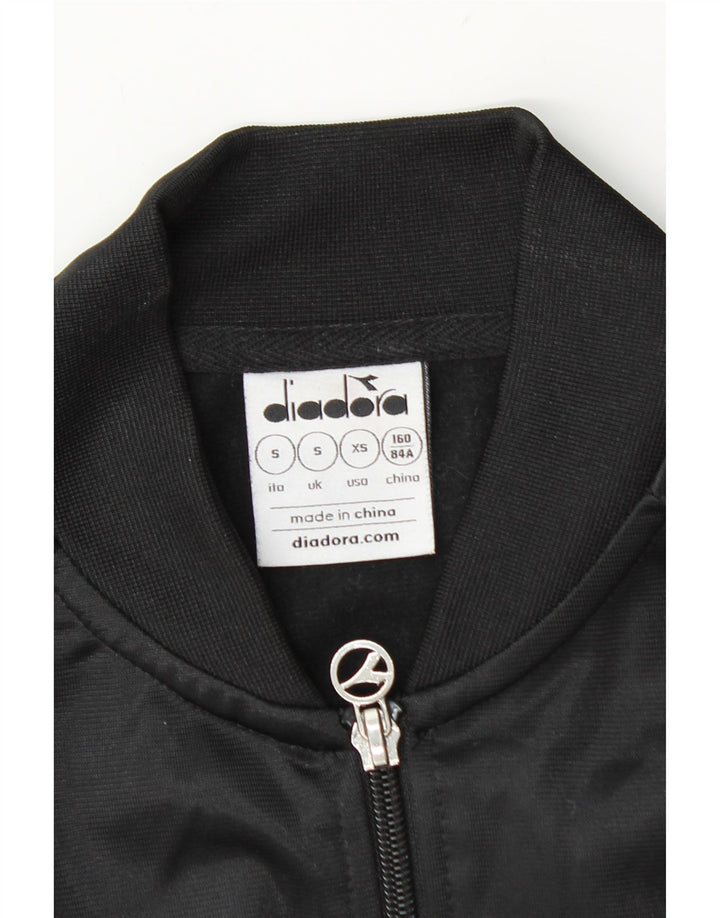 Diadora Mens Graphic Tracksuit Top Jacket Small Black