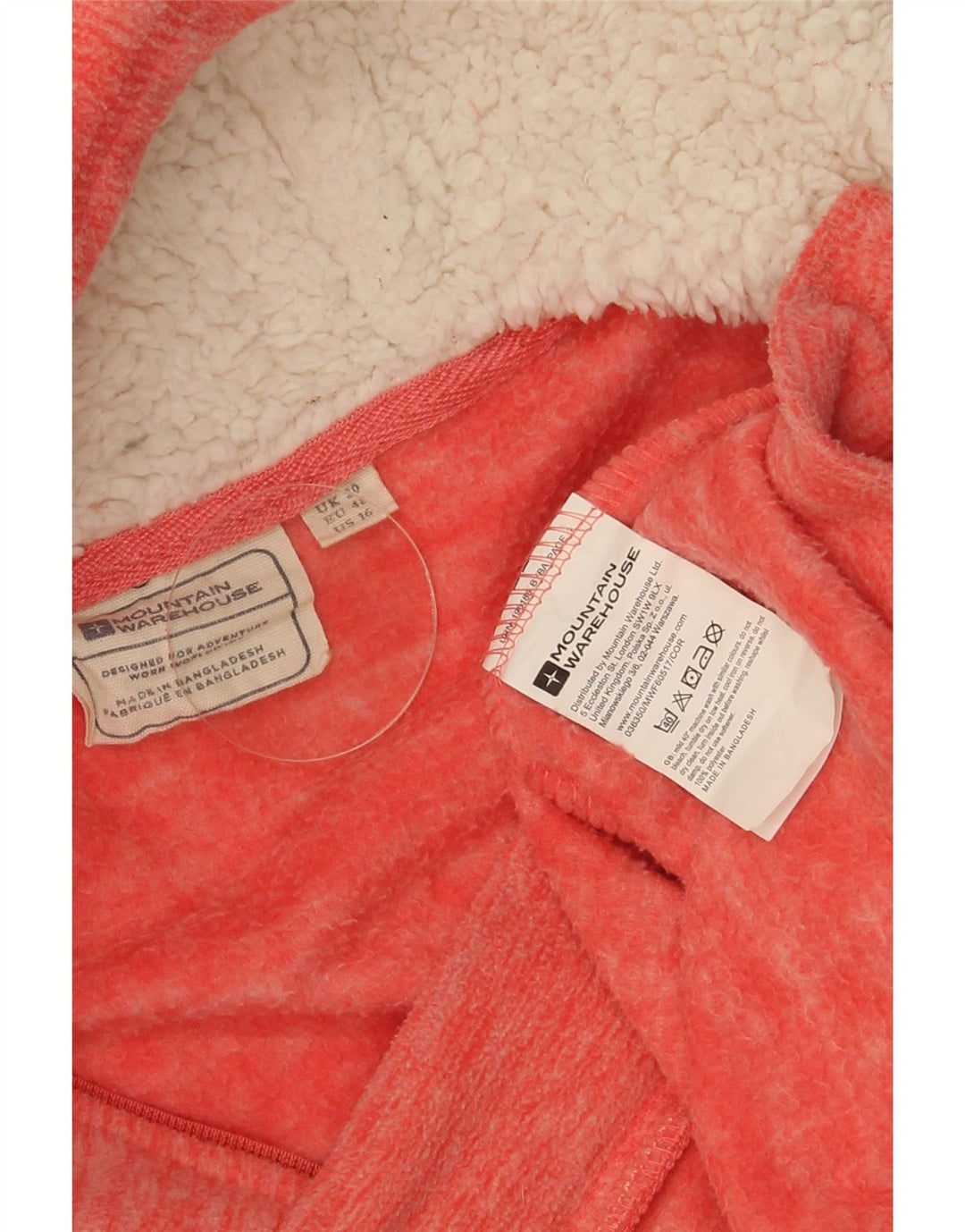 Mountain Warehouse Womens Hooded Fleece Jacket UK 20 2XL Red Polyester