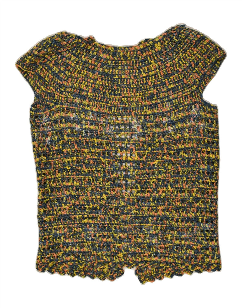 VINTAGE Womens Crochet Blouse Top UK 14 Medium Multicoloured Flecked | Vintage Vintage | Thrift | Second-Hand Vintage | Used Clothing | Messina Hembry 