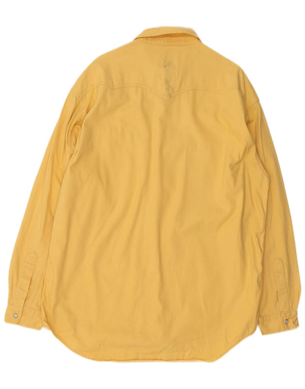 LEVI'S Mens Denim Shirt Large Yellow Cotton
