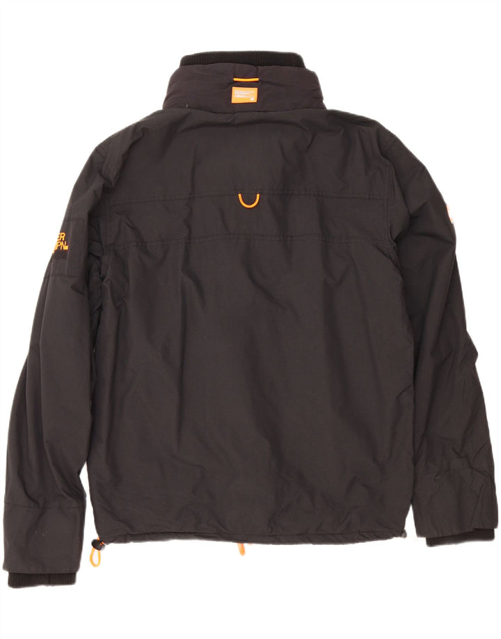 Superdry Womens Windbreaker Jacket UK 16 Large Black Nylon