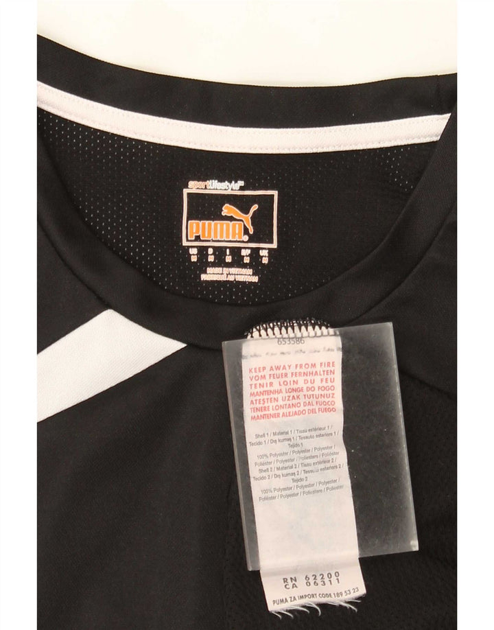 Puma Mens T-Shirt Top Medium Black Colourblock Polyester