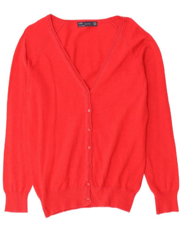 Zara Womens Cardigan Sweater UK 18 XL Red Cotton