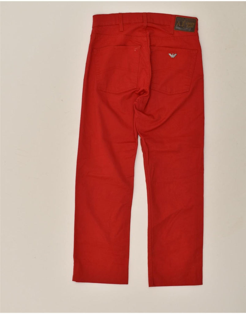 ARMANI Mens Comfort Fit Straight Casual Trousers W30 L28 Red Cotton | Vintage Armani | Thrift | Second-Hand Armani | Used Clothing | Messina Hembry 