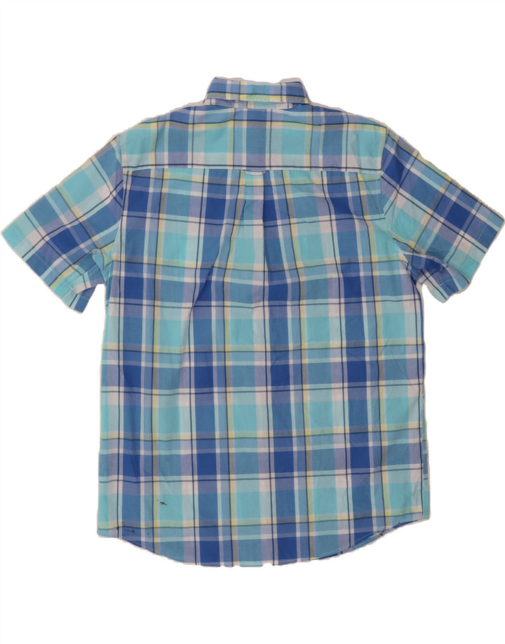 CHAPS Mens Short Sleeve Shirt XL Blue Check Cotton Vintage Chaps and Second-Hand Chaps from Messina Hembry 