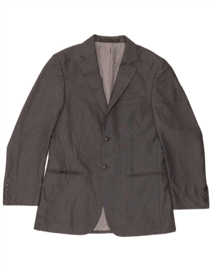 Marks & Spencer Mens 2 Button Blazer Jacket UK 38 Medium Grey Polyester