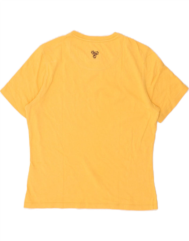 JACK WOLFSKIN Womens Graphic T-Shirt Top UK 14 Large Yellow Cotton Vintage Jack Wolfskin and Second-Hand Jack Wolfskin from Messina Hembry 