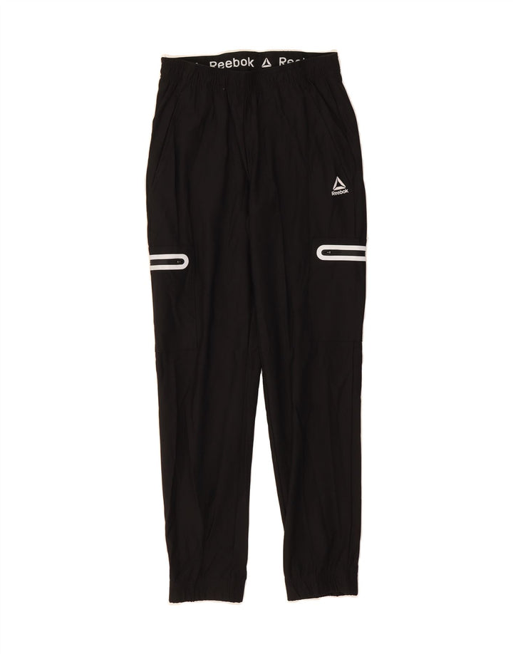 REEBOK Boys Cargo Tracksuit Trousers Joggers 11-12 Years Large Black Vintage Reebok and Second-Hand Reebok from Messina Hembry 