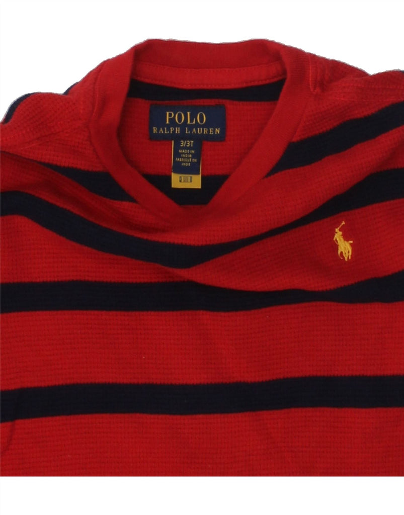 POLO RALPH LAUREN Boys Top Long Sleeve 2-3 Years Red Striped Cotton | Vintage Polo Ralph Lauren | Thrift | Second-Hand Polo Ralph Lauren | Used Clothing | Messina Hembry 