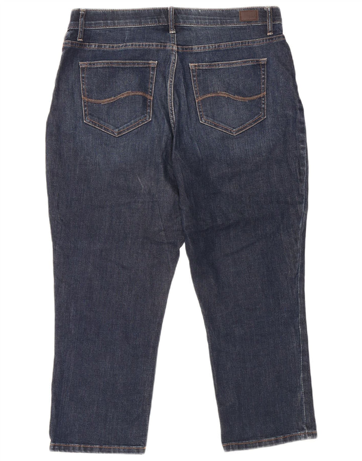 LEE Womens Regular Fit Mid Rise Cropped Jeans US 12 Large W34 L23 Blue