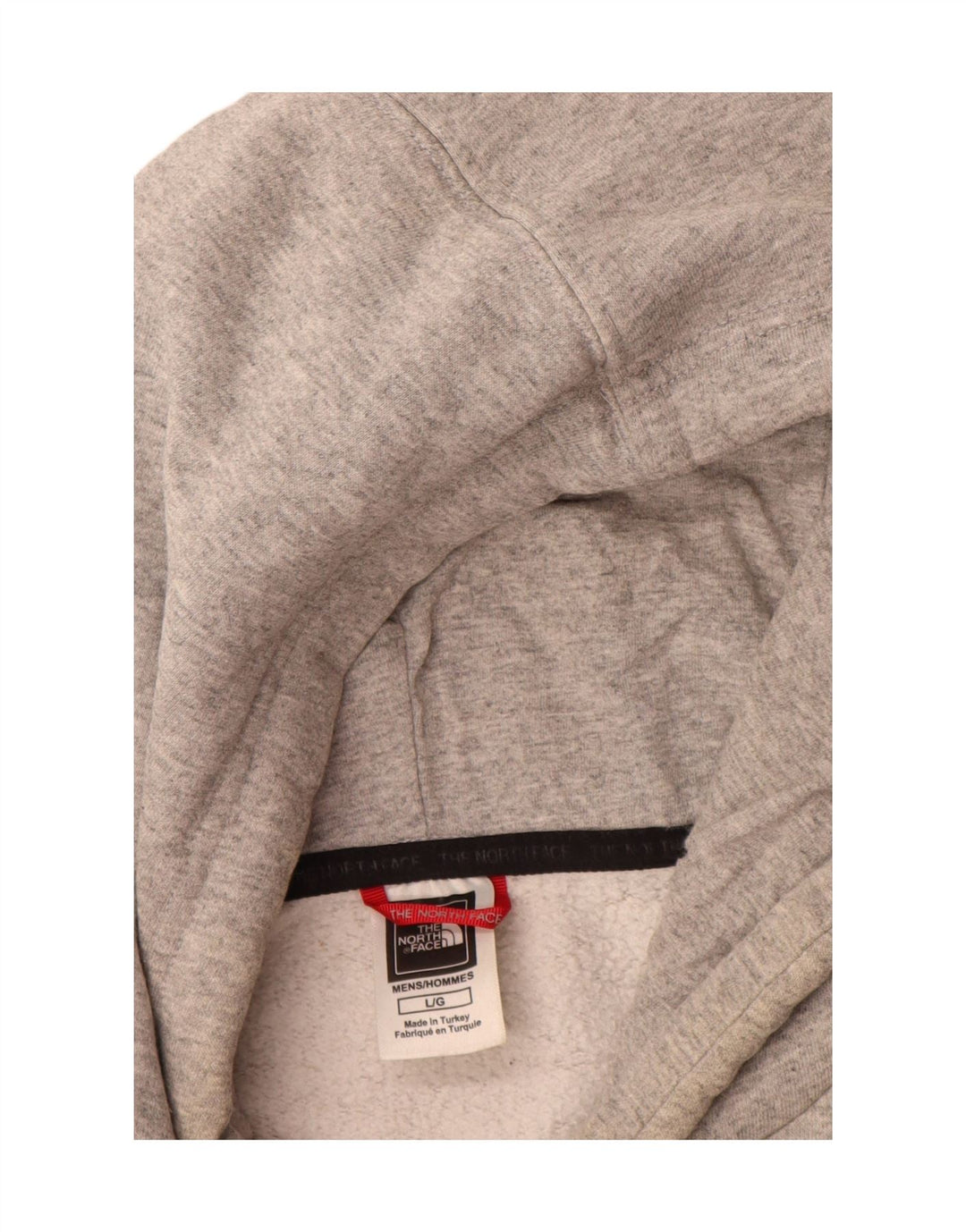 The North Face Mens Hoodie Jumper Large Grey Cotton