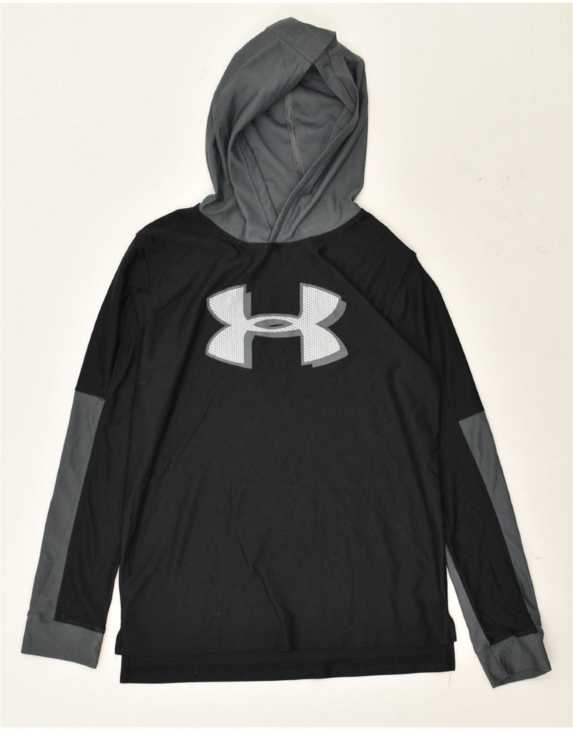 UNDER ARMOUR Boys Heat Gear Graphic Hoodie Jumper 13-14 Years XL Black | Vintage Under Armour | Thrift | Second-Hand Under Armour | Used Clothing | Messina Hembry 