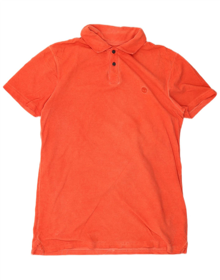 Timberland Mens Polo Shirt Medium Orange Cotton