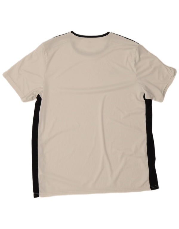 Adidas Mens Aeroready T-Shirt Top XL White Colourblock Polyester