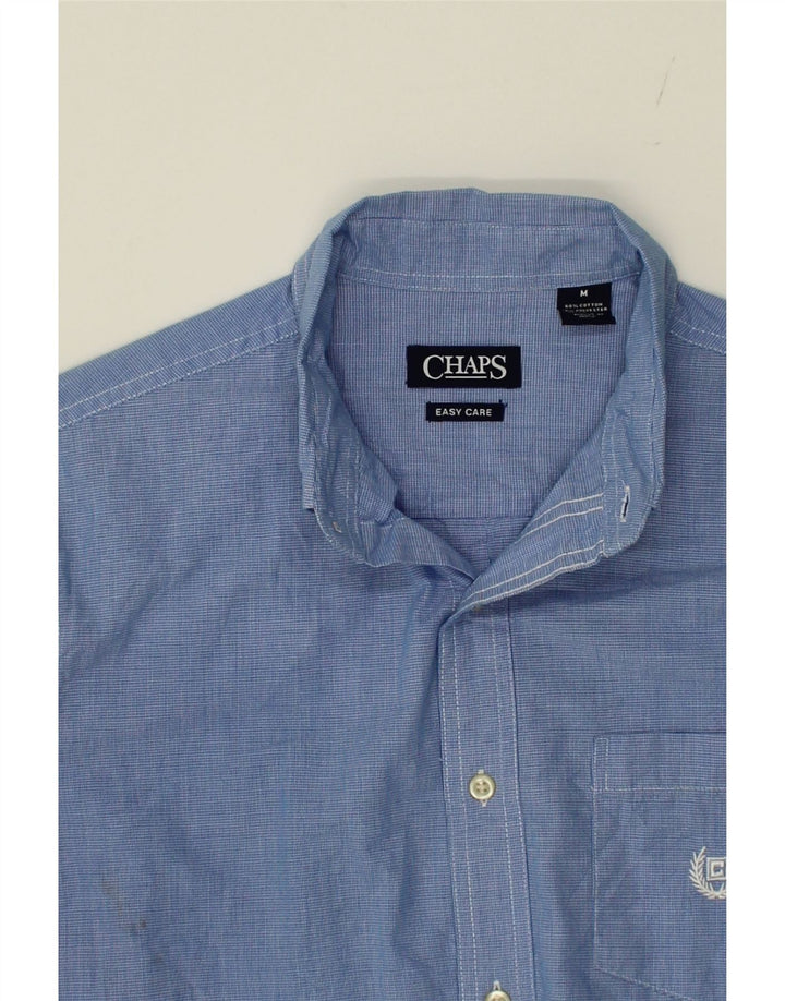 CHAPS Mens Easy Care Short Sleeve Shirt Medium Blue Cotton Vintage Chaps and Second-Hand Chaps from Messina Hembry 