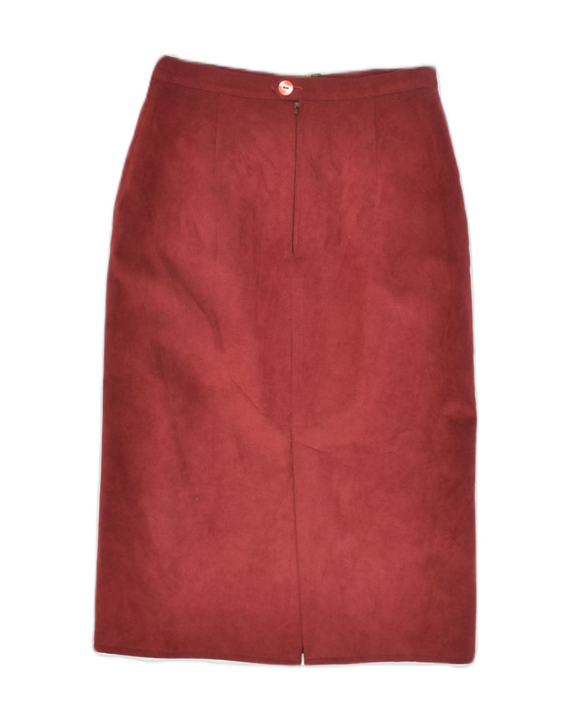 DELBA ALCANTARA Womens Midi Skirt IT 44 Medium W26 Burgundy | Vintage Delba Alcantara | Thrift | Second-Hand Delba Alcantara | Used Clothing | Messina Hembry 