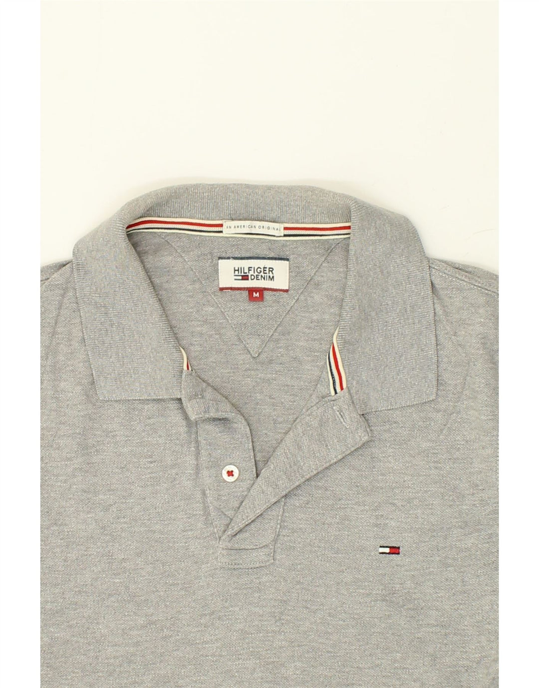 TOMMY HILFIGER Mens Polo Shirt Medium Grey Cotton | Vintage Tommy Hilfiger | Thrift | Second-Hand Tommy Hilfiger | Used Clothing | Messina Hembry 